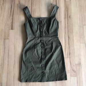 Green button down dress